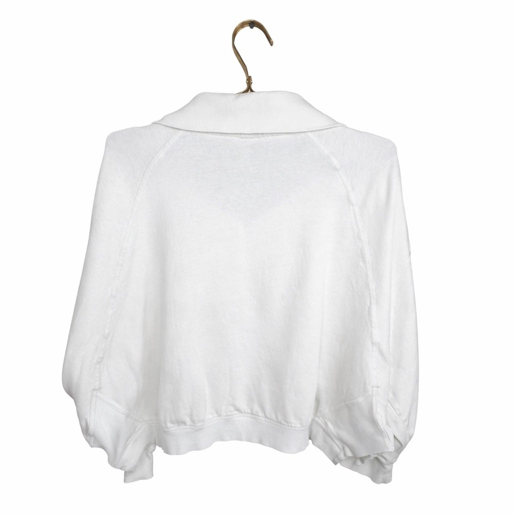 Daily Practice by Anthropologie White 1/4 Zip Cropped Sweatshirt Size L - Picture 3 of 7